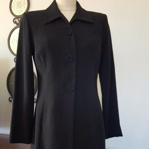 Black coat with embroidered design